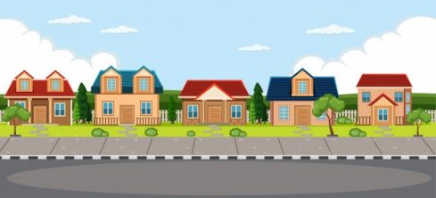 Simple village house background Free Vector